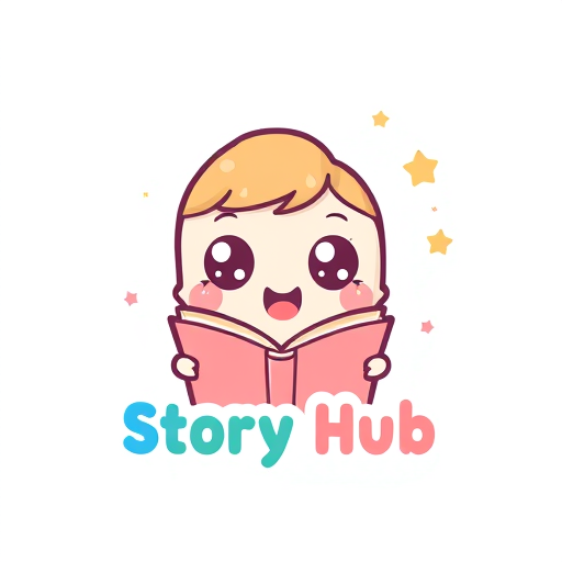 Professional logo design. Logo Design:A super cute cartoon logo for a storytelling channel called "Story Hub",chibi style smiling book character,big round eyes, soft pastel colors,speech bubble and small stars,friendly, joyful, kid-friendly,simple vector illustration,clean white background, kawaii style