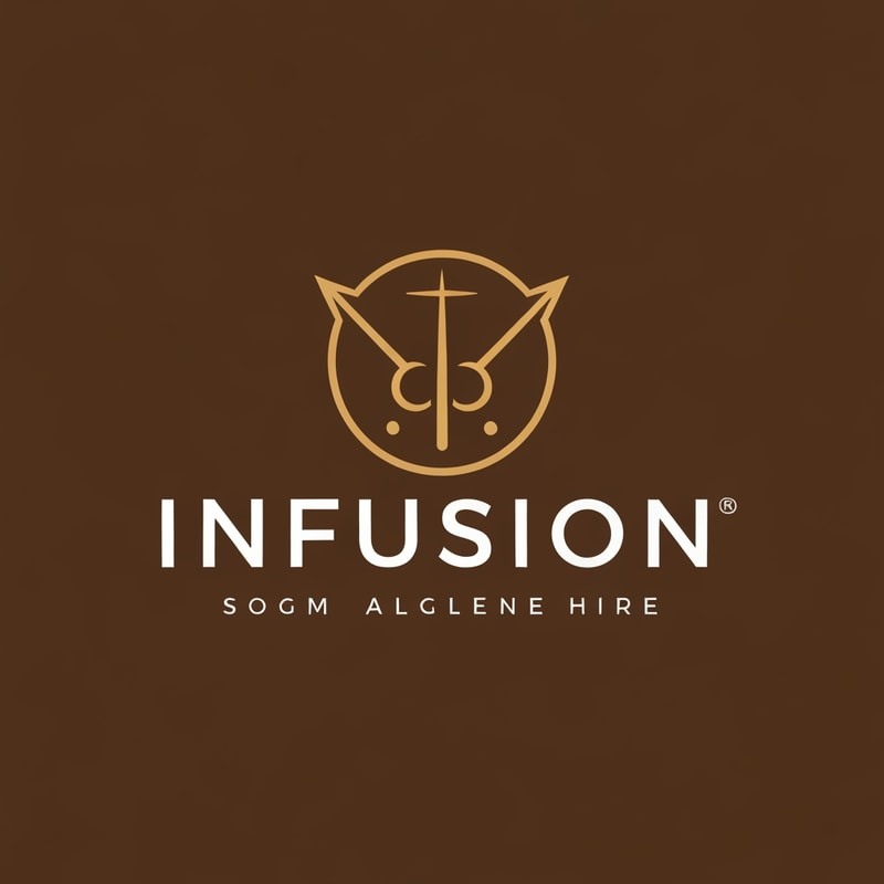 create a logo for a firm called infusion, for the logo use alchemy elements or tools