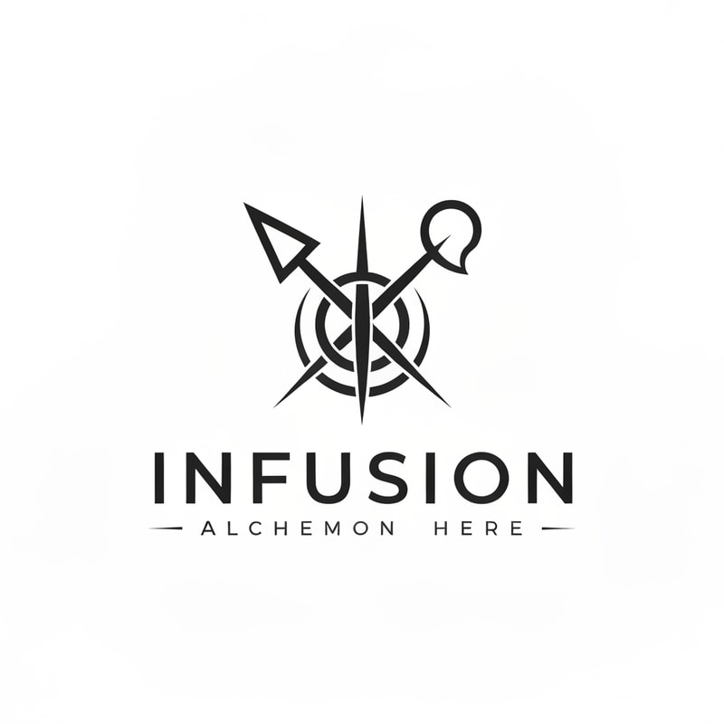 create a logo for a firm called infusion, for the logo use alchemy tools