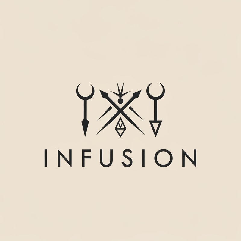 create a logo called infusion, for the logo use alchemy tools