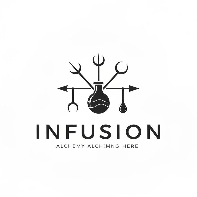create a logo called infusion, for the logo use alchemy tools