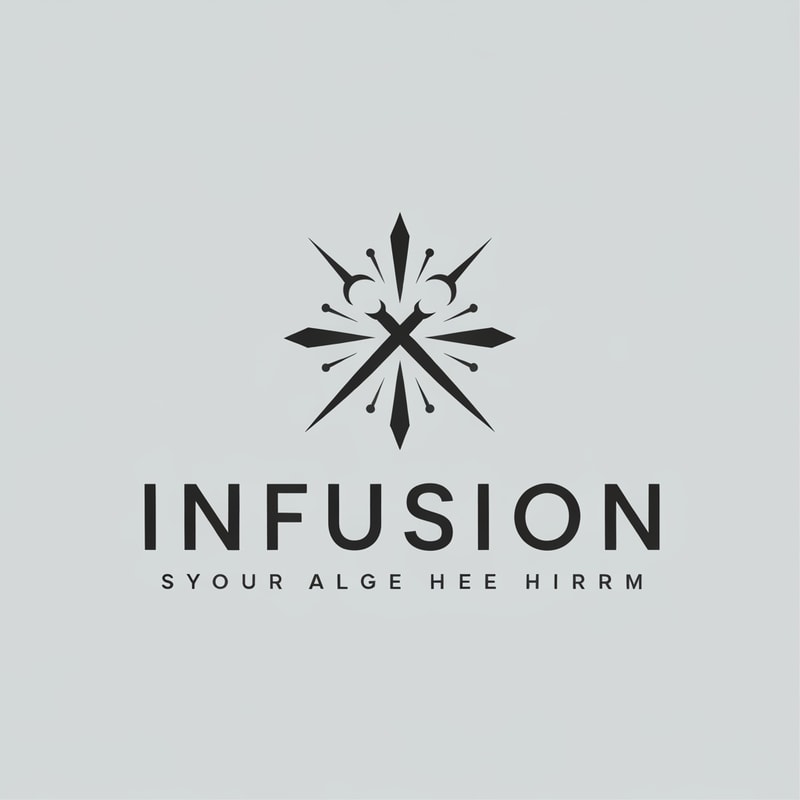 create a logo for a firm called infusion, for the logo use alchemy tools