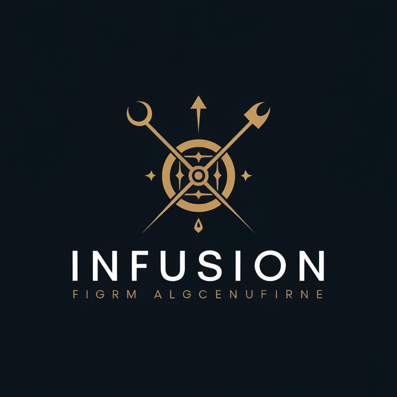 create a logo for a firm called infusion, for the logo use alchemy tools