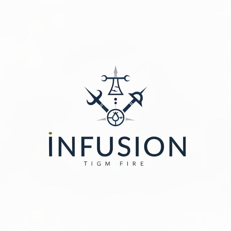 create a logo for a firm called infusion, for the logo use alchemy elements or tools