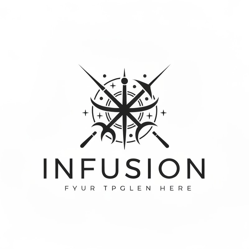 create a logo for a firm called infusion, for the logo use alchemy elements or tools