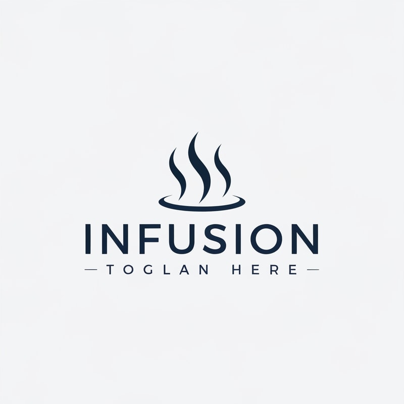 create a logo for a firm called infusion.the logo is steam with the name of the firm in the middle