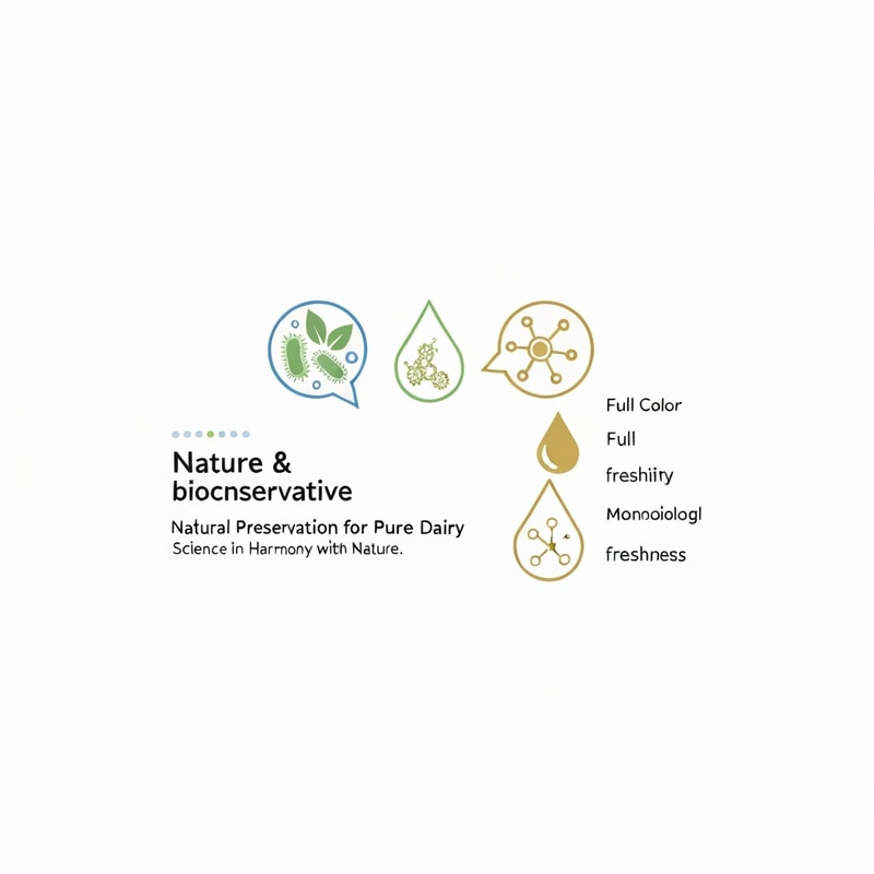 Create a modern, clean, and science-inspired logo for a product that is a bio-conservative for dairy products, particularly cheese. The product naturally extends shelf life and preserves freshness without synthetic additives.

Key themes to represent:

Nature & biotechnology fusion (e.g., leaves, microbes, molecular patterns, or natural droplets)

Dairy connection (e.g., cheese wedge, milk droplet, or subtle dairy motifs)

Clean-label and safety (freshness, purity, sustainability)

Innovation & trustworthiness (professional, scientific aesthetic)

Style preferences:

Minimalist, modern, and elegant

Soft, natural color palette — white, cream, light green, blue, or gold tones

Avoid clutter or overly literal food imagery

Optionally include a tagline like: “Natural Preservation for Pure Dairy” or “Science in Harmony with Nature.”

Output options:

Full-color version and monochrome variant

Suitable for packaging, product labels, and digital marketing

Inspiration keywords: biotech, nature, purity, dairy innovation, sustainability, microbiology, freshness.