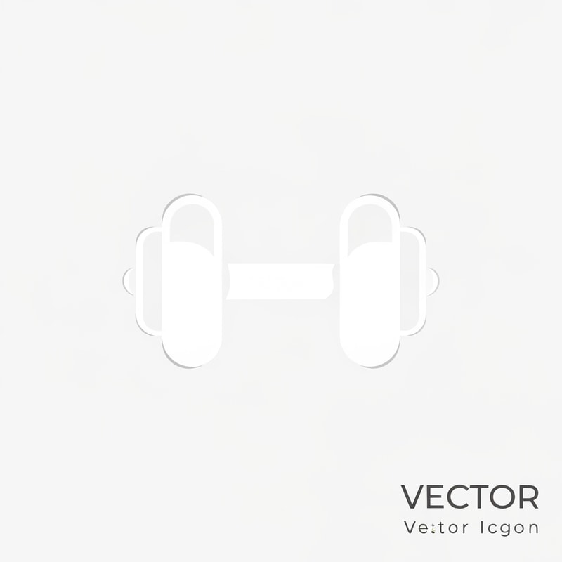 Minimalistic gym logo featuring a white dumbbell icon with smooth, rounded edges. The design should be clean, modern, and vector-style — no background, no shadows, no gradients. Centered, simple, and suitable for use as an app icon or branding symbol. Use a flat white color on a transparent background