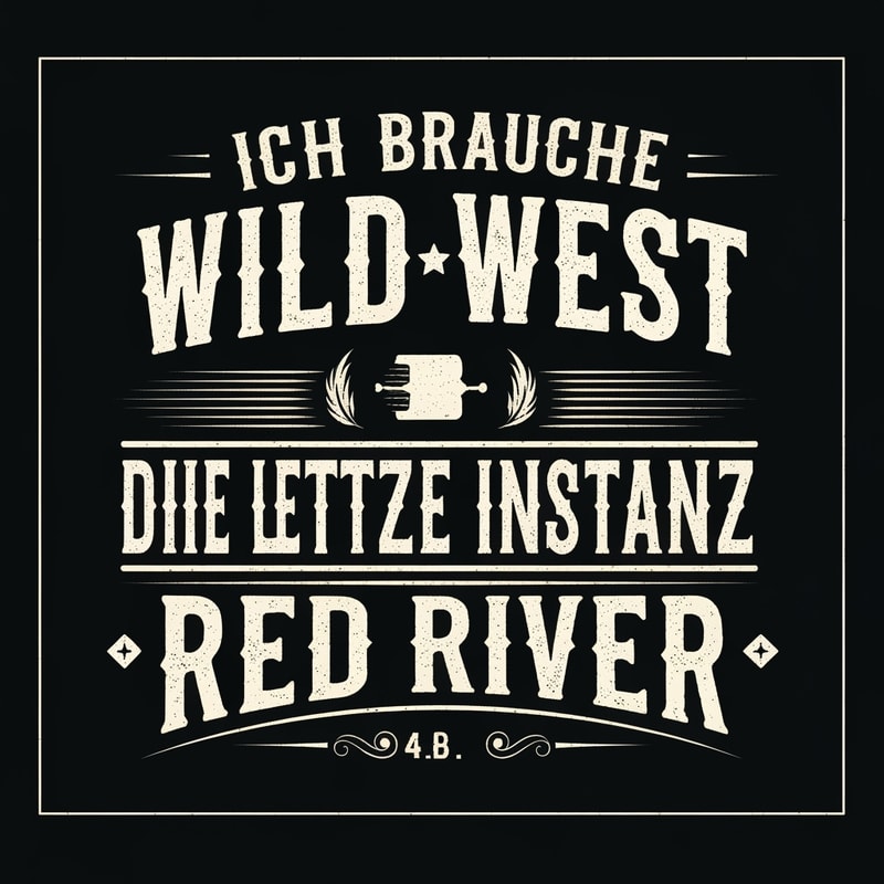 Ich brauche ein Wild West logo mit den Namne Die Letzte Instanz und den Namen RED RIVER