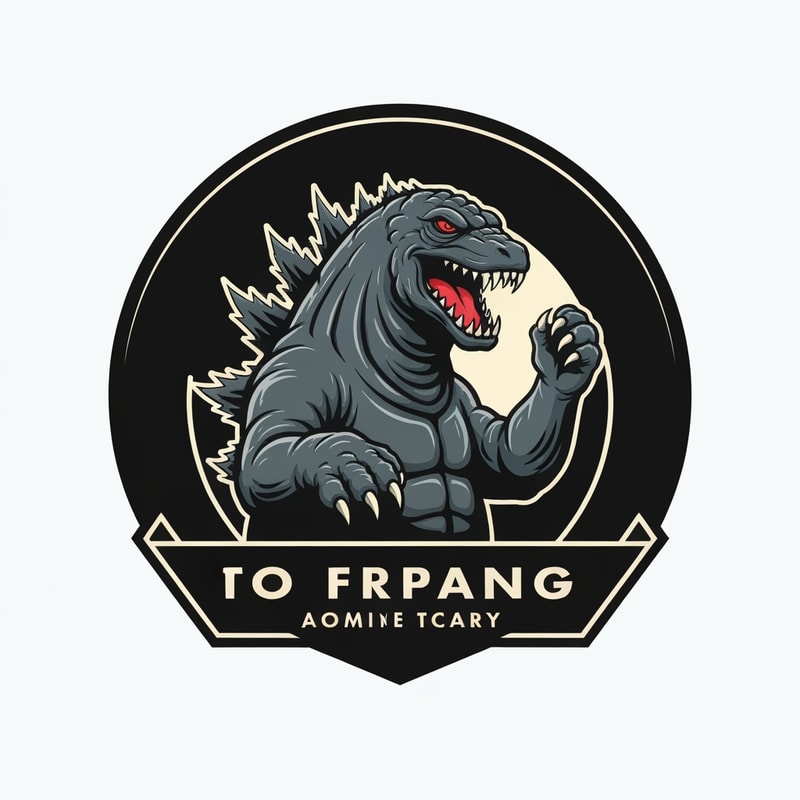 brand logo inspired by godzilla holding prague tower