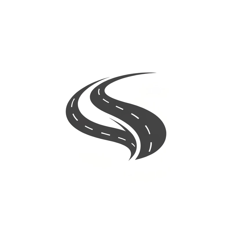 generate a logo, that are 2 roads, in a turn (like an S shape), nice and simple