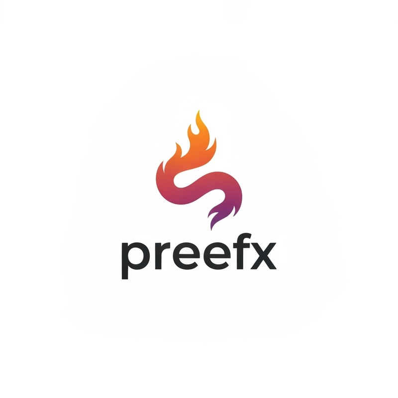 make a logo for my username: preefx. make it simple, small, use gradiant effects, could be fiery, snake like logo