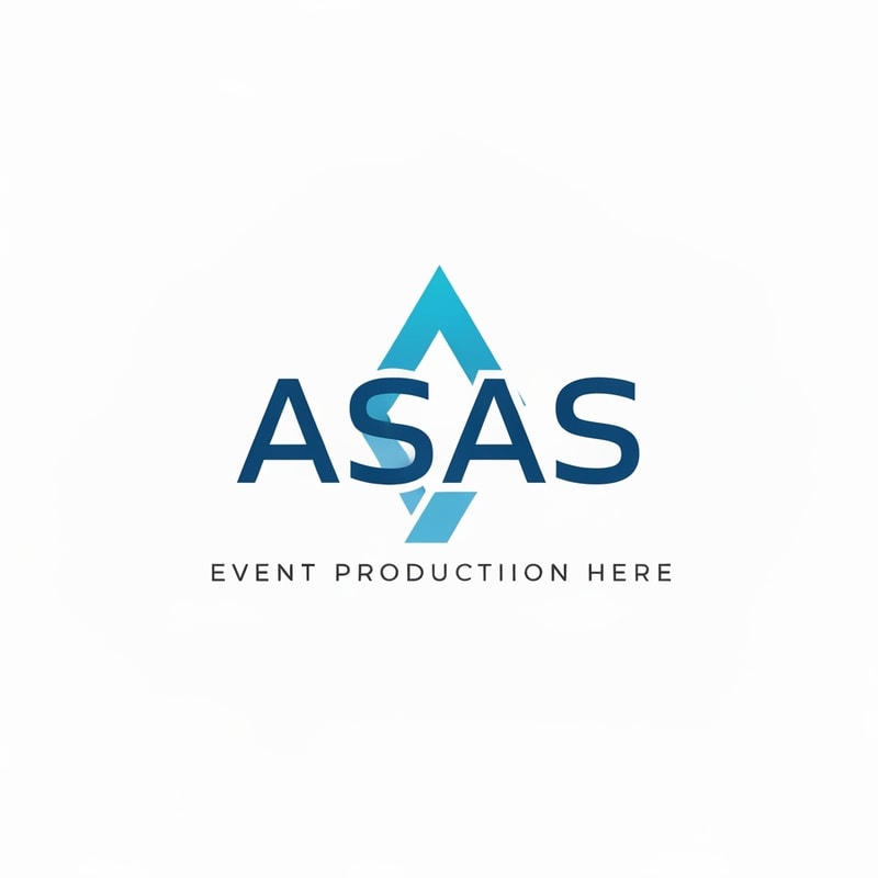 A Modern logo for an event production comapny that includes the letter 'ASAS' with an acent colour of blue