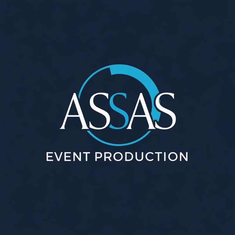 A logo for an event production comapny that includes the letter ASAS with an acent colour of blue