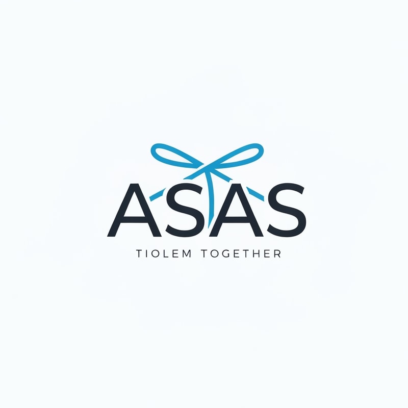 A Modern logo the letter 'ASAS' TIEING THEM TOGETHER with an acent colour of blue