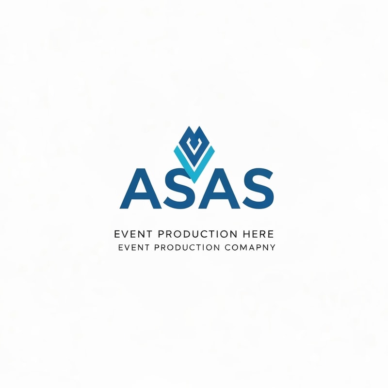 A Modern logo for an event production comapny that includes the letter 'ASAS' with an acent colour of blue