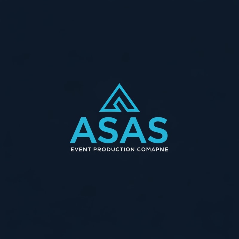 A Modern logo for an event production comapny that includes the letter 'ASAS' with an acent colour of blue