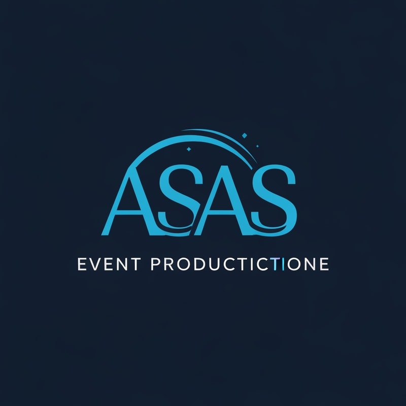A logo for an event production comapny that includes the letter ASAS with an acent colour of blue