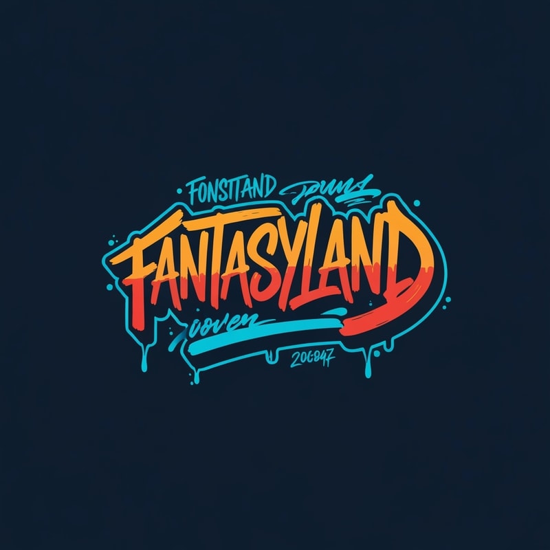 fantasyland in a modern graffiti style lettering