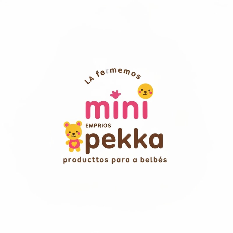 Tenemos una empresa de productos para bebes que se llama mini pekka. crea un logo alegre y amigable