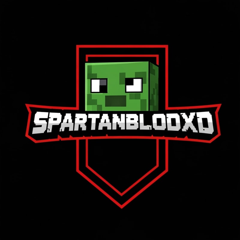 SpartanBloodXD logo with a minecraft slime as the character