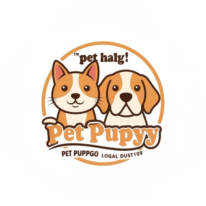 pet logo dodo puppys with cat and dog