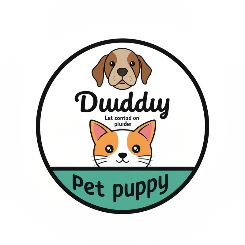 pet logo dodo puppys with cat and dog