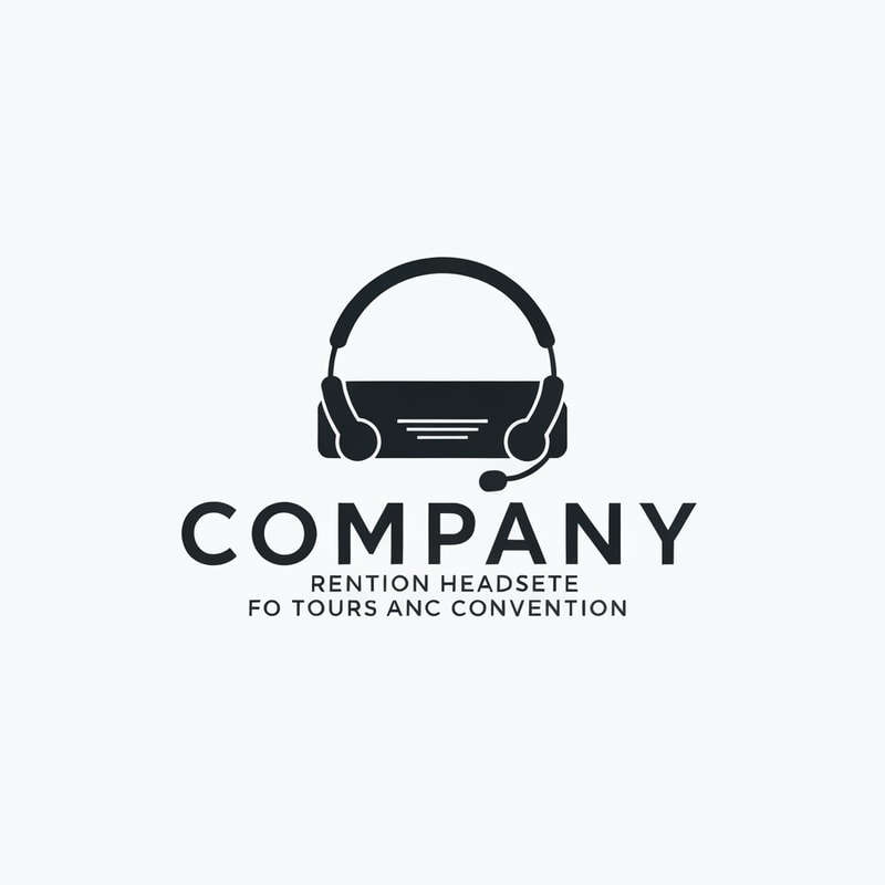 Company logo for a company that is renting headsets for tours anc convention, 
Make it looks slick, modern professional and minimalist