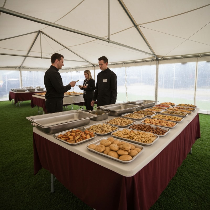 add food serving, make tent bigger