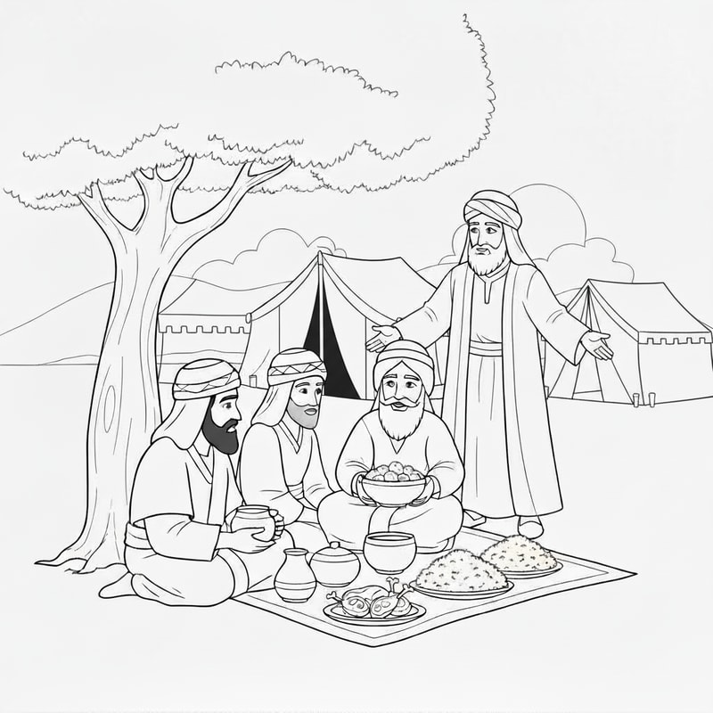 make large door for the tent on the left, facing the people sitting