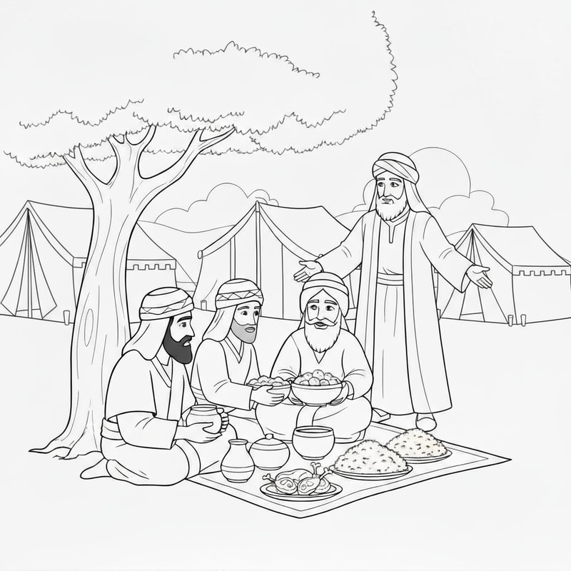 add another tent at the left side behind the tree