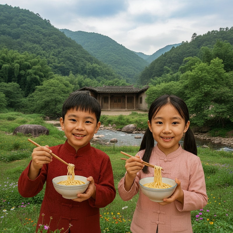 make the house at the background further away and add nature scene,