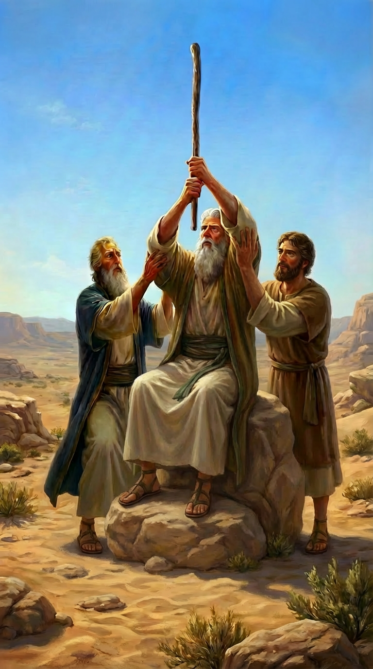 make moses sitting on one natural stone