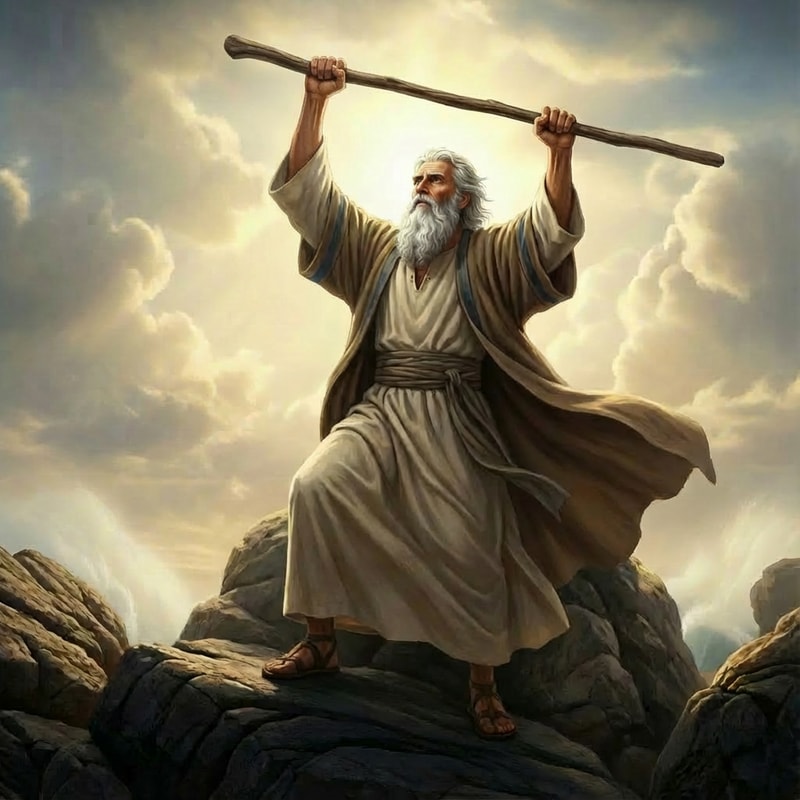 holding the saff with two hands