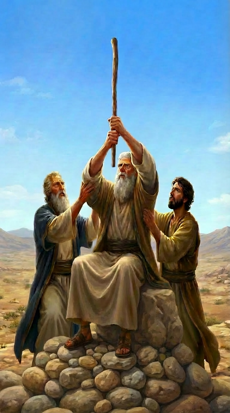 change the stones to single small stone. and Moses to sit lower, keep all the rest exactly the same