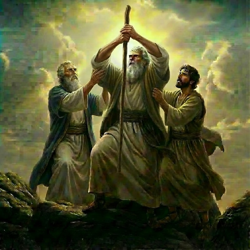 now make the two men holding Moes's arms at his elbow