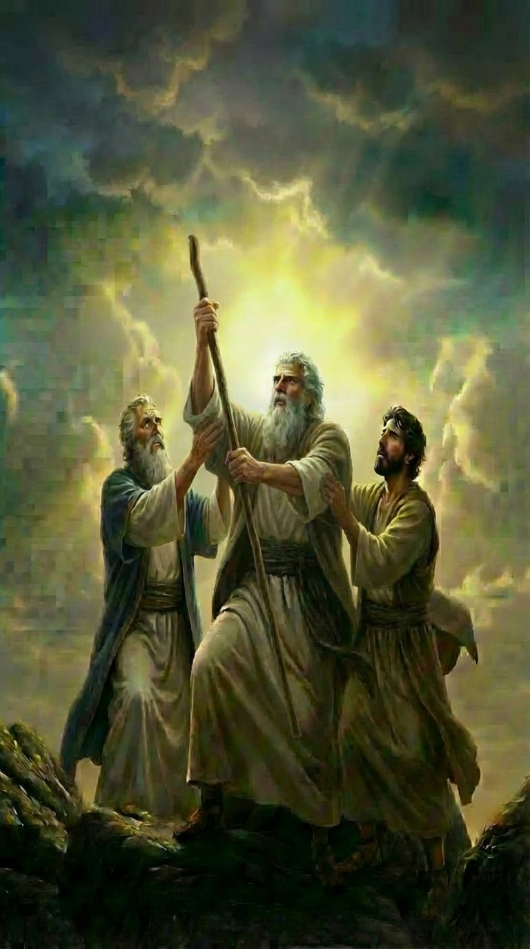 make the Moses hold the stick from the lower end of it