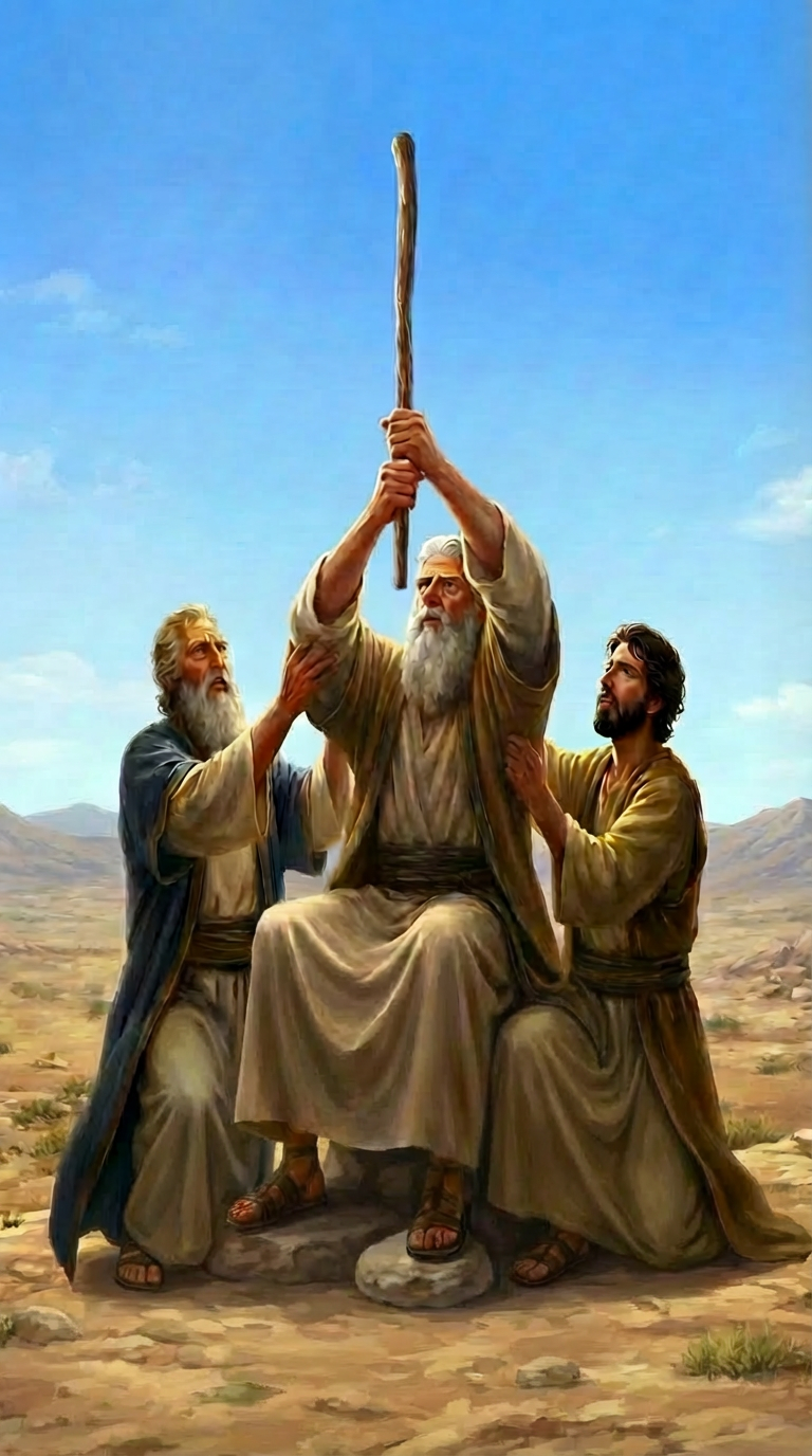 change the stones to single small stone. and Moses to sit lower, keep all the rest exactly the same