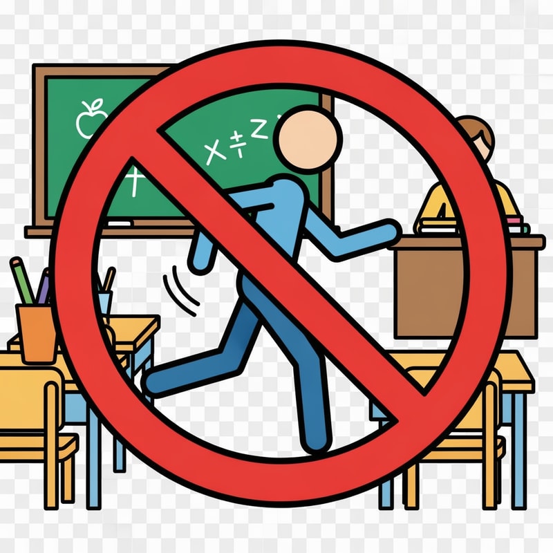 clip art of forbidden to go around in the class