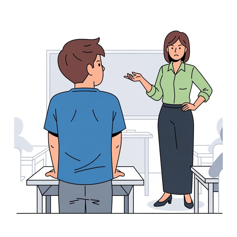 make clipart of student turning his back to the teacher