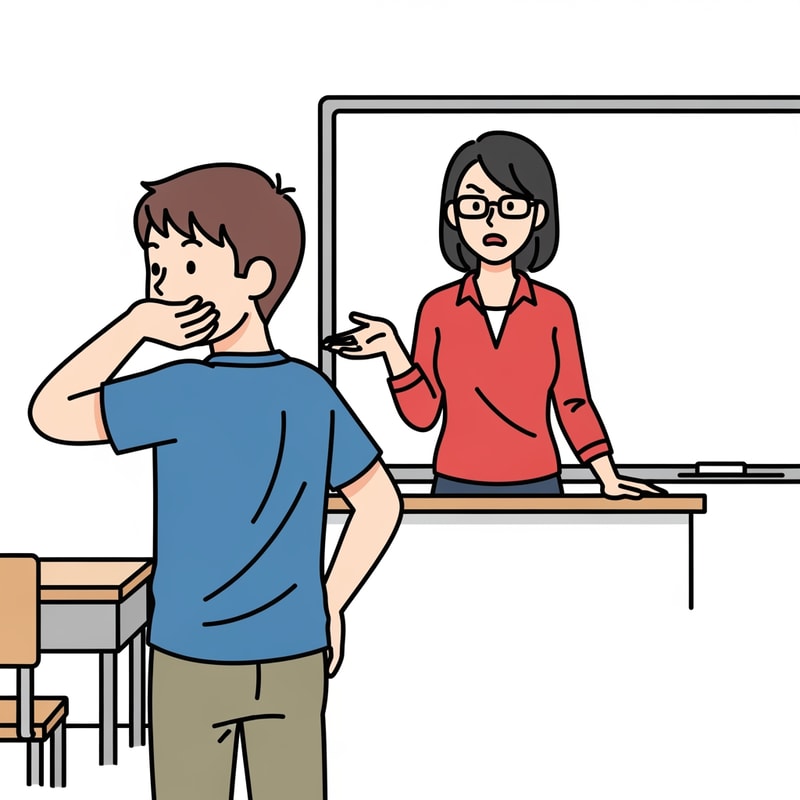 make clipart of student turning his back to the teacher