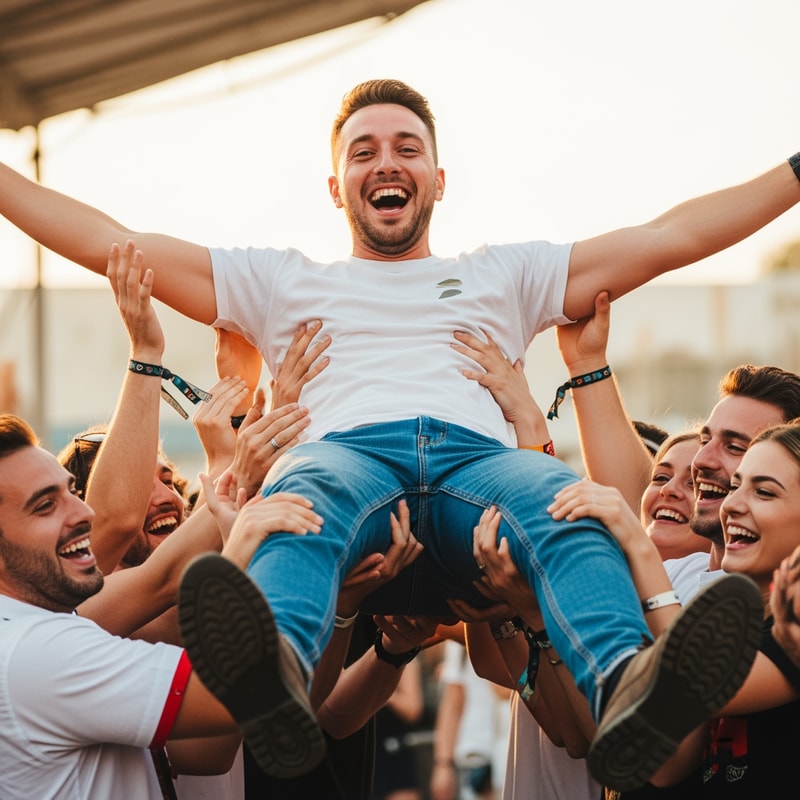 fix the fingers of those holding the man in the middle