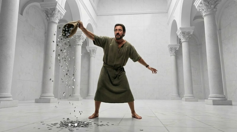 make in the background a straight wall with white pillars