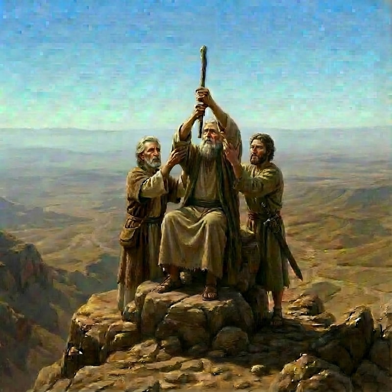 make the stick still shorter at the lower part under the hands of moses.  make no changes