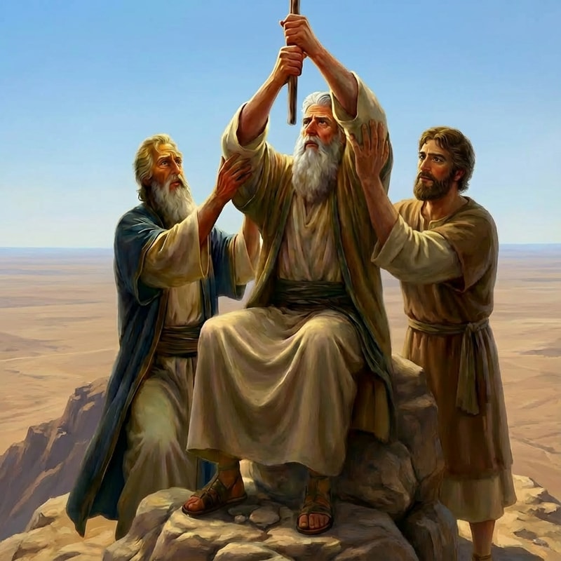 make the people to be on a mountain, and a flat valley below without other mountains