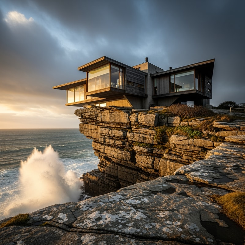 a house built on a wide rock