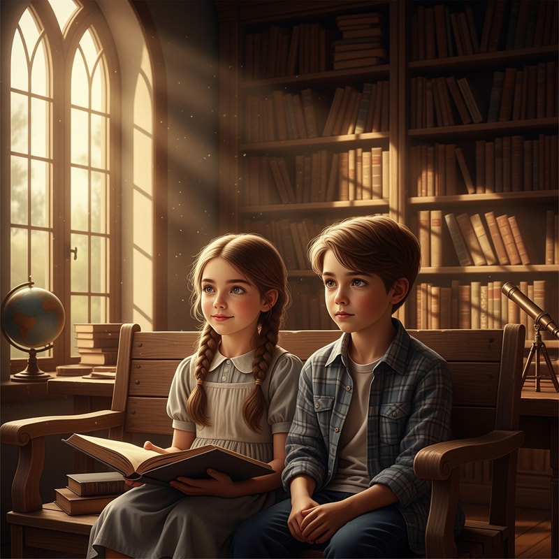 picture depicting a wise girl and boy