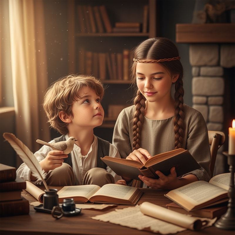 picture depicting a wise girl and boy