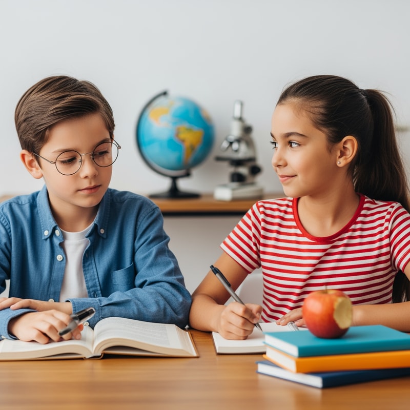 picture of a boy and a girl with a smart look
