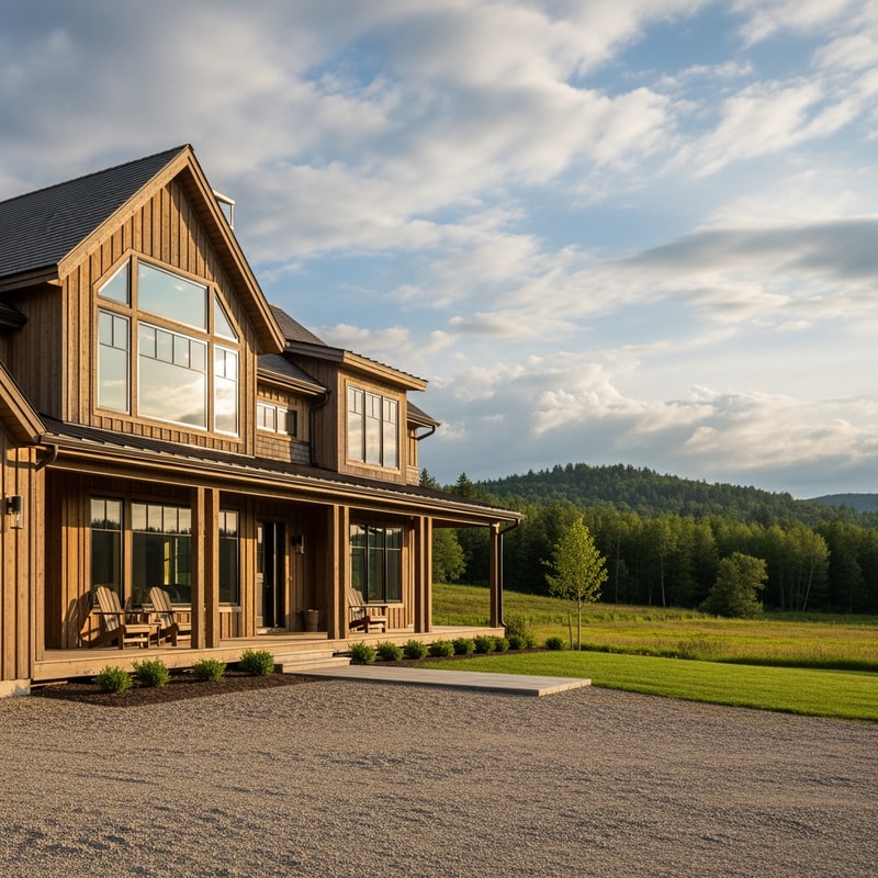 photo  of a modern wooden i country home